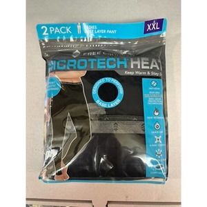 Free Country Women Black Microtech Heat Base Layer Pants XXL 2XL $60 2-PACK